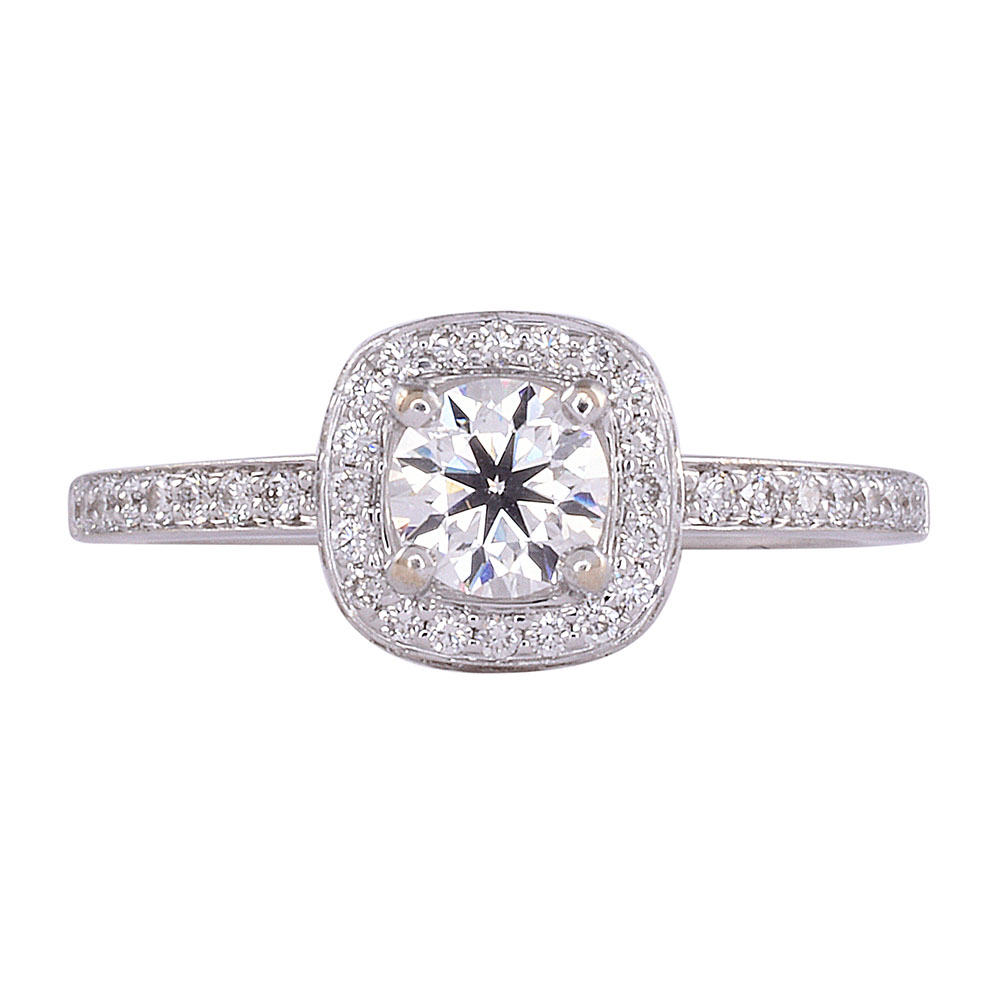 18K White Gold Diamond Engagement Ring