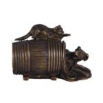 Unsigned Dog & Cat Bronze Mechanical Match Holder