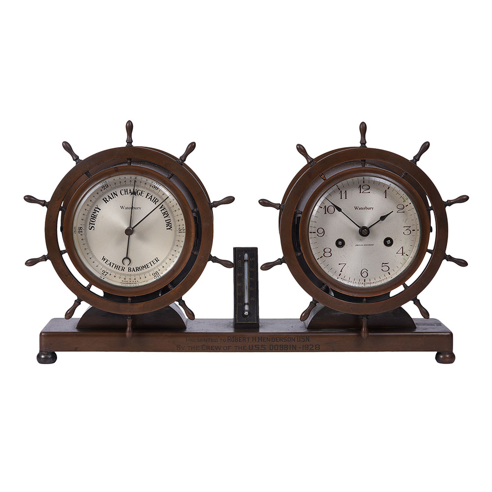 Waterbury Ships Wheel Clock & Weather Station