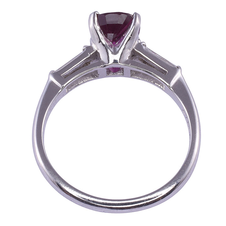 1.59 Carat Ruby Platinum Ring