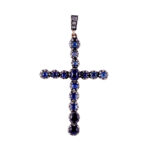 Cabochon Sapphire Cross Pendant