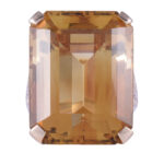 33 Carat Natural Untreated Citrine 14K Gold Ring