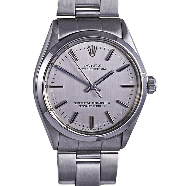 Rolex Rare Vertical Satin Grained Dial Wrist Watch