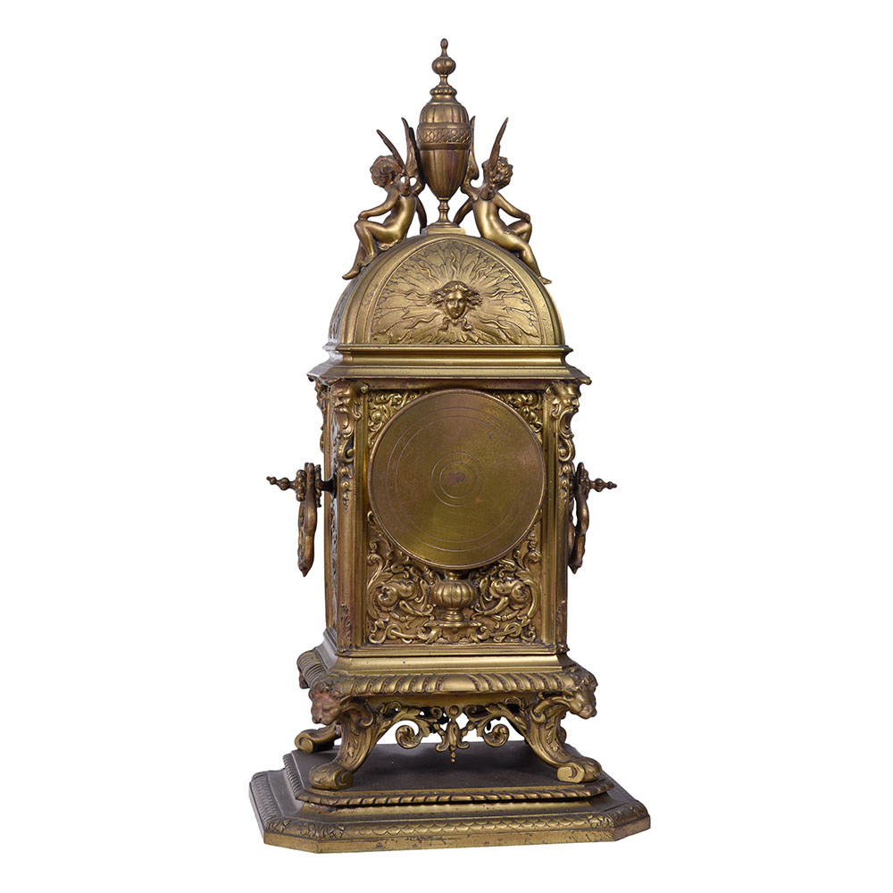 Tiffany & Co Bronze Cherub Mantel Clock