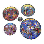 Turkish Set of Pottery Bowls and Plates