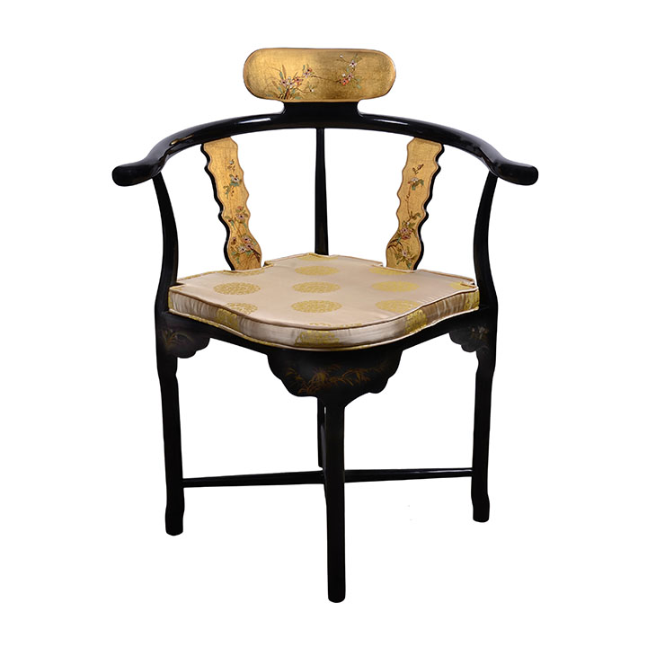 Black Lacquer Corner Chair