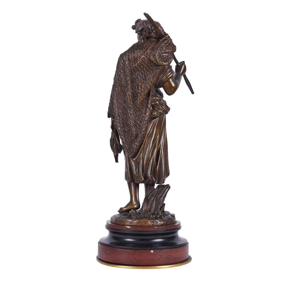 Emile Boyer Fisher Lady Bronze Sculpture