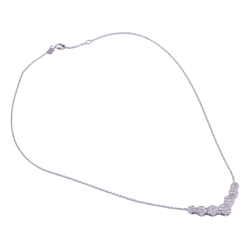 Diamond 14KW Stationary Pendant Necklace