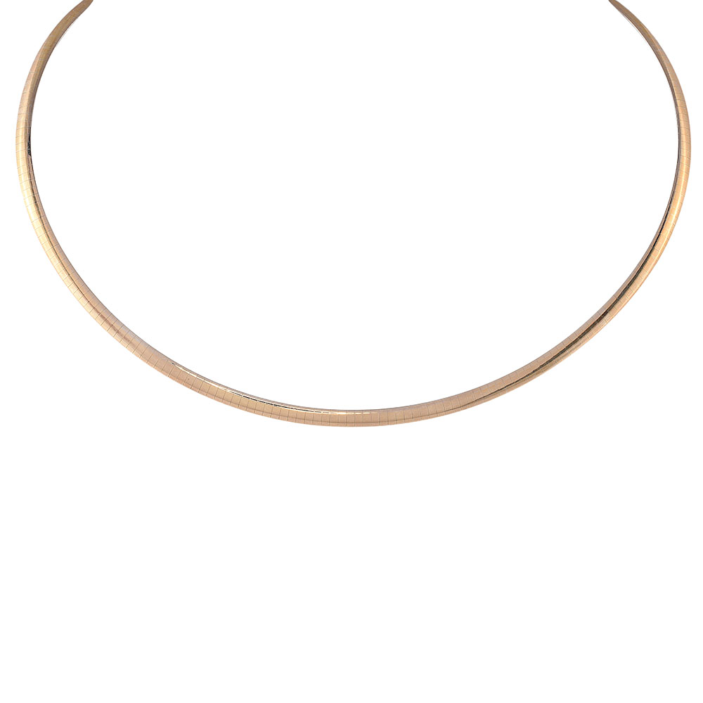 Reversible Two Tone Gold Omega Necklace