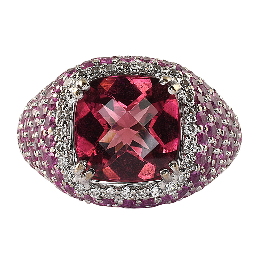 Pink Tourmaline & Pink Sapphire Ring