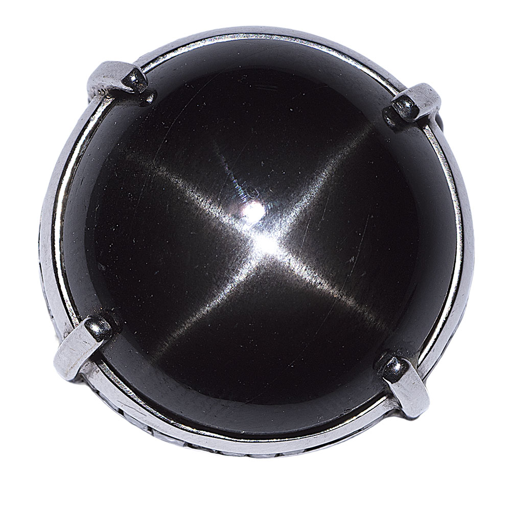 69 Carat Black Star Sapphire Ring