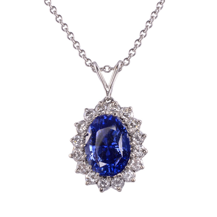 6.50 Carat Sapphire Pendant Necklace