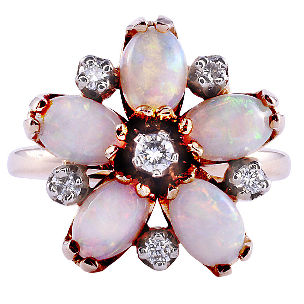 Floral Opal Cocktail Ring