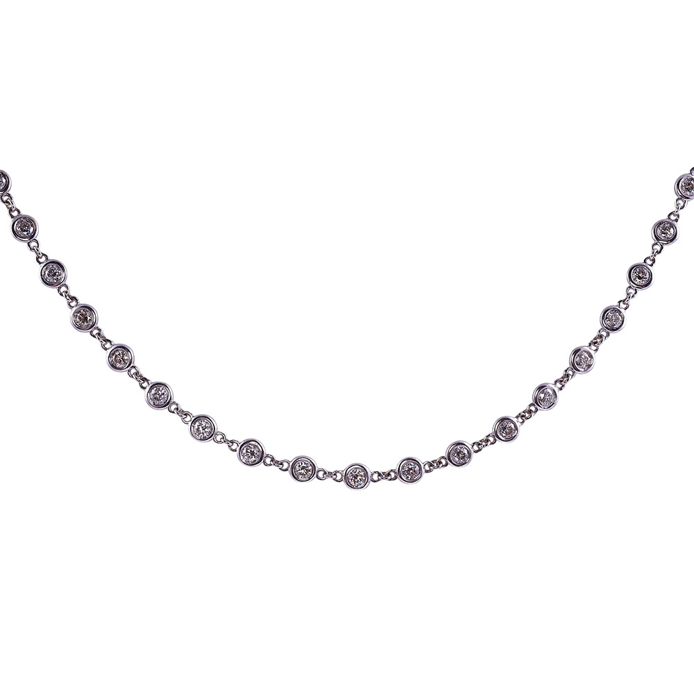 6.10 CTW Bezel Set Diamond Necklace