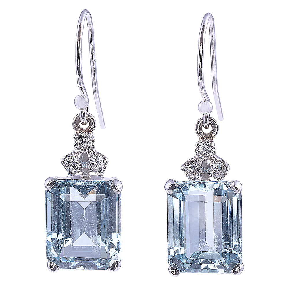 6.50 CTW Aquamarine Dangle Earrings