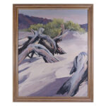 Unsigned Driftwood in Sandy Wash Oil Painting