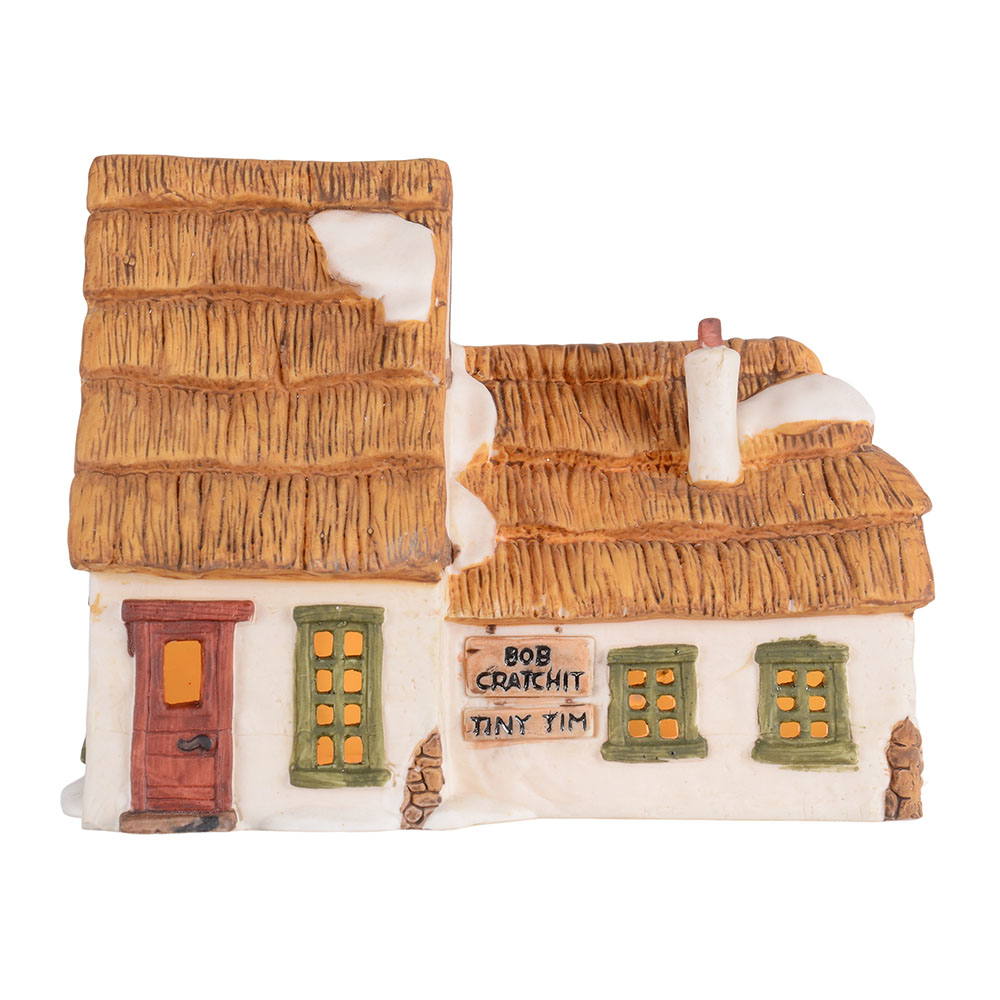 Department 56 Porcelain Cottage of Bob Cratchit and Tiny Tim