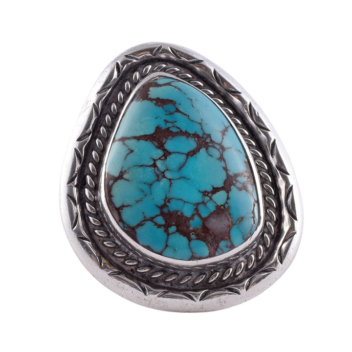 Spider Web Turquoise Mens Ring