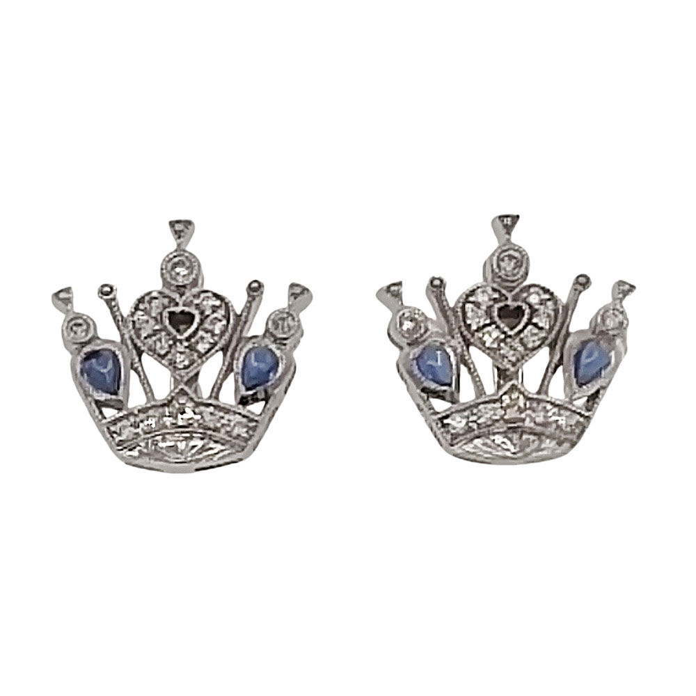 JCB Sapphire & Diamond Crown Earrings