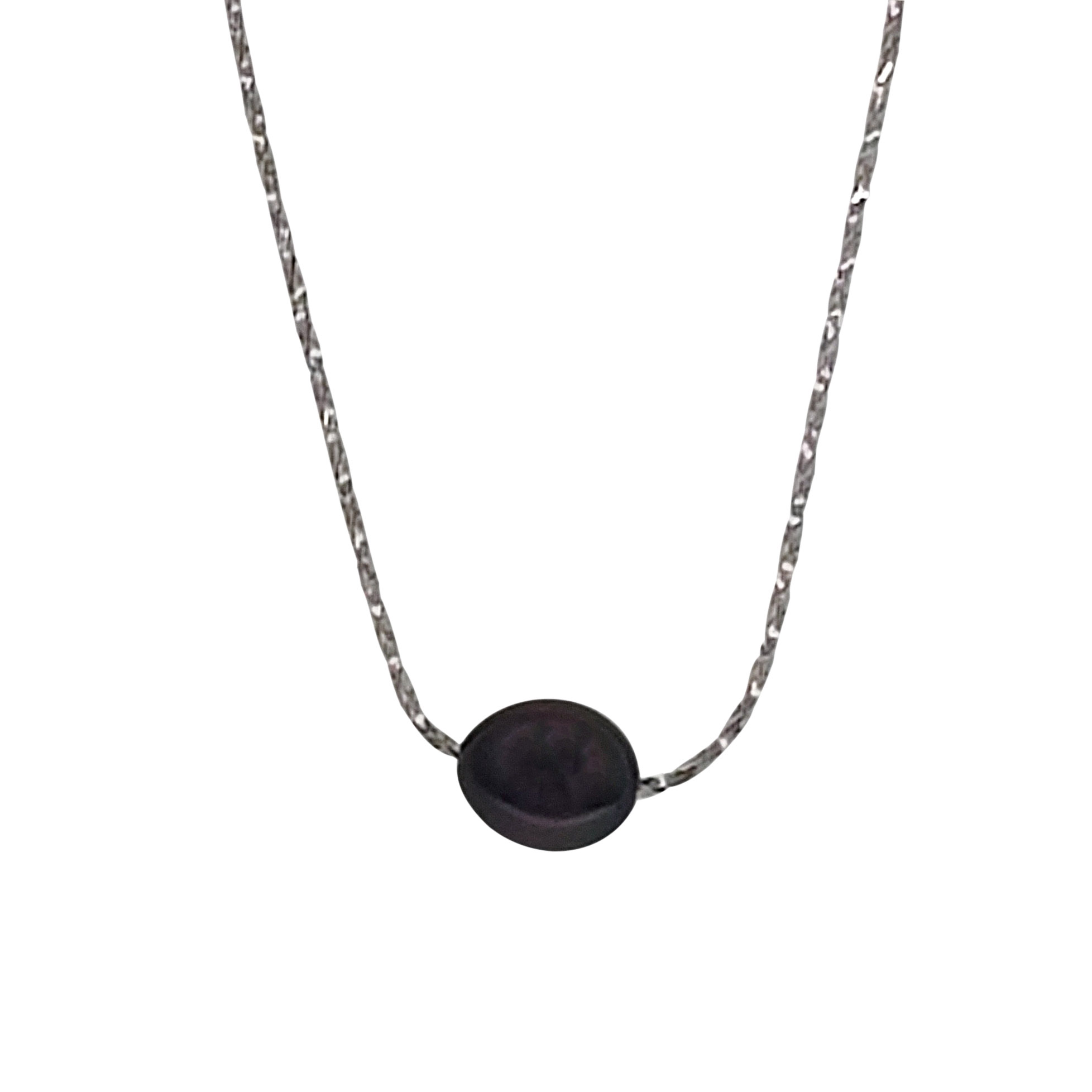 Dark Gray Tahitian Pearl Slide 18K White Gold Necklace