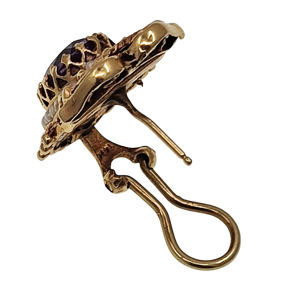 Victorian Amethyst & Seed Pearl Earrings