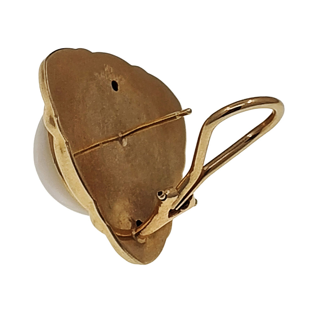 Mabe Pearl 14K Omega Back Earrings