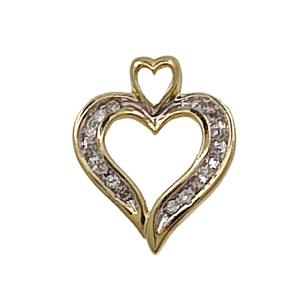 10K Diamond Heart Pendant