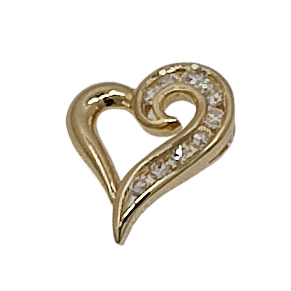 14K Gold Diamond Heart Pendant