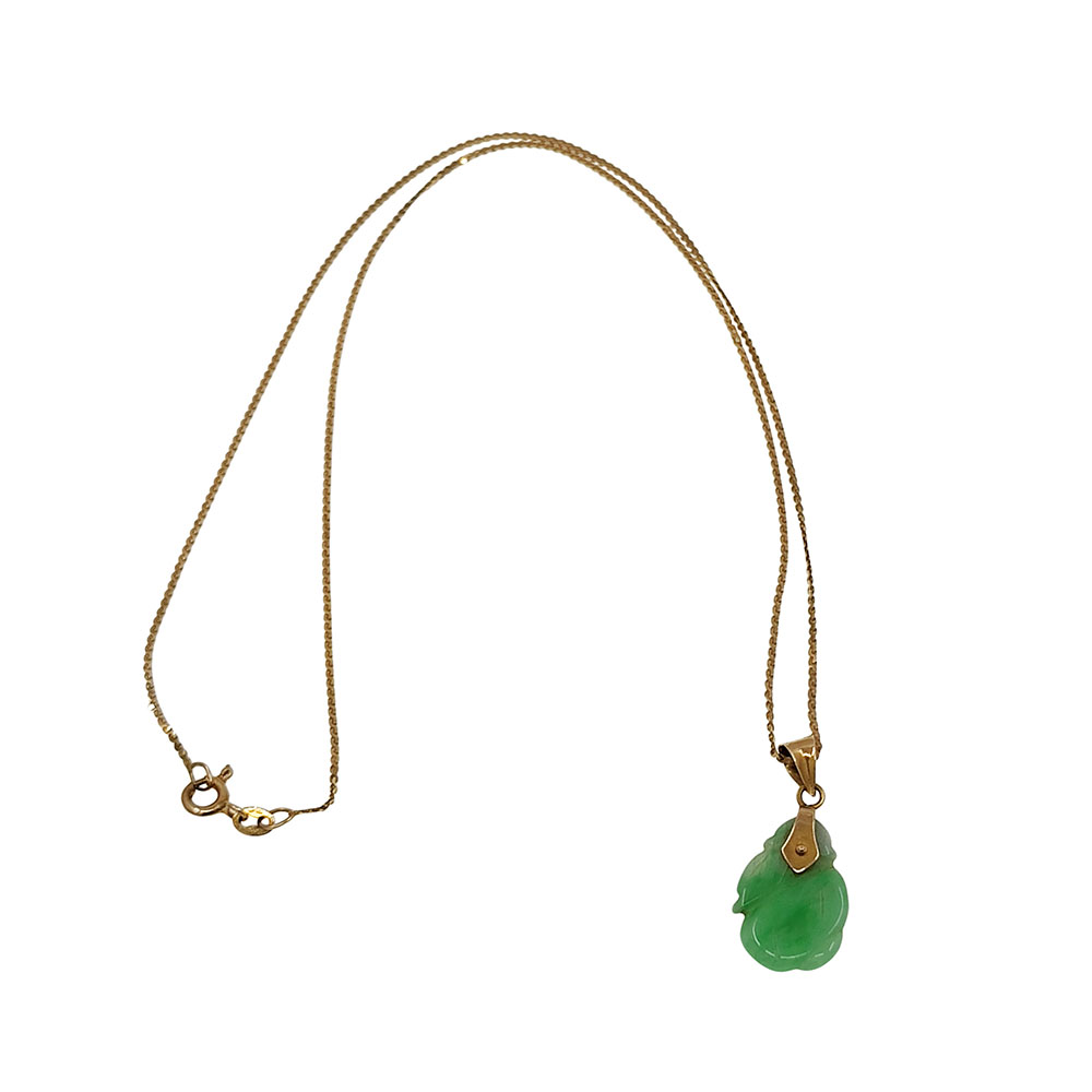 Carved Jade Pendant Necklace