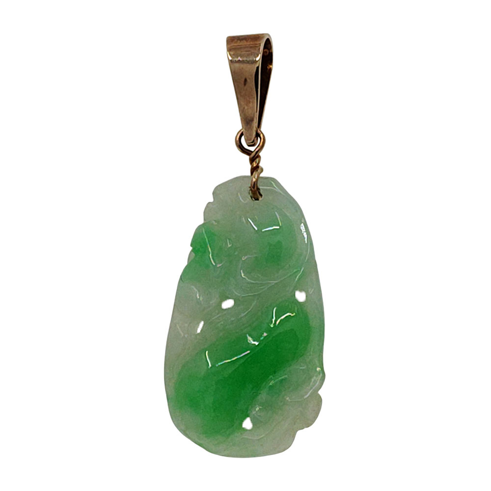 Mottled Carved Jade Pendant
