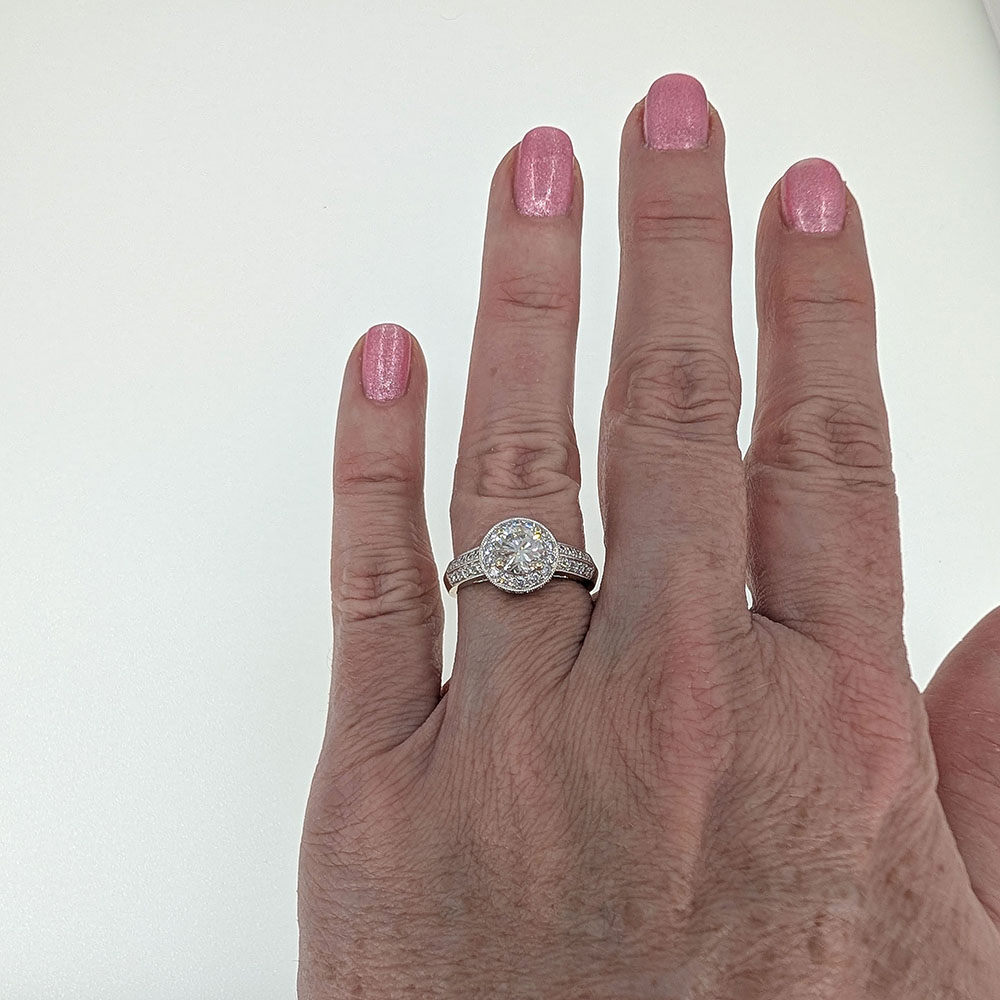 Natural Diamond Halo Engagement Ring