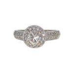 Natural Diamond Halo Engagement Ring
