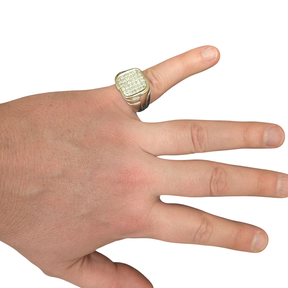 18KW Gents Invisible Set Diamond Ring