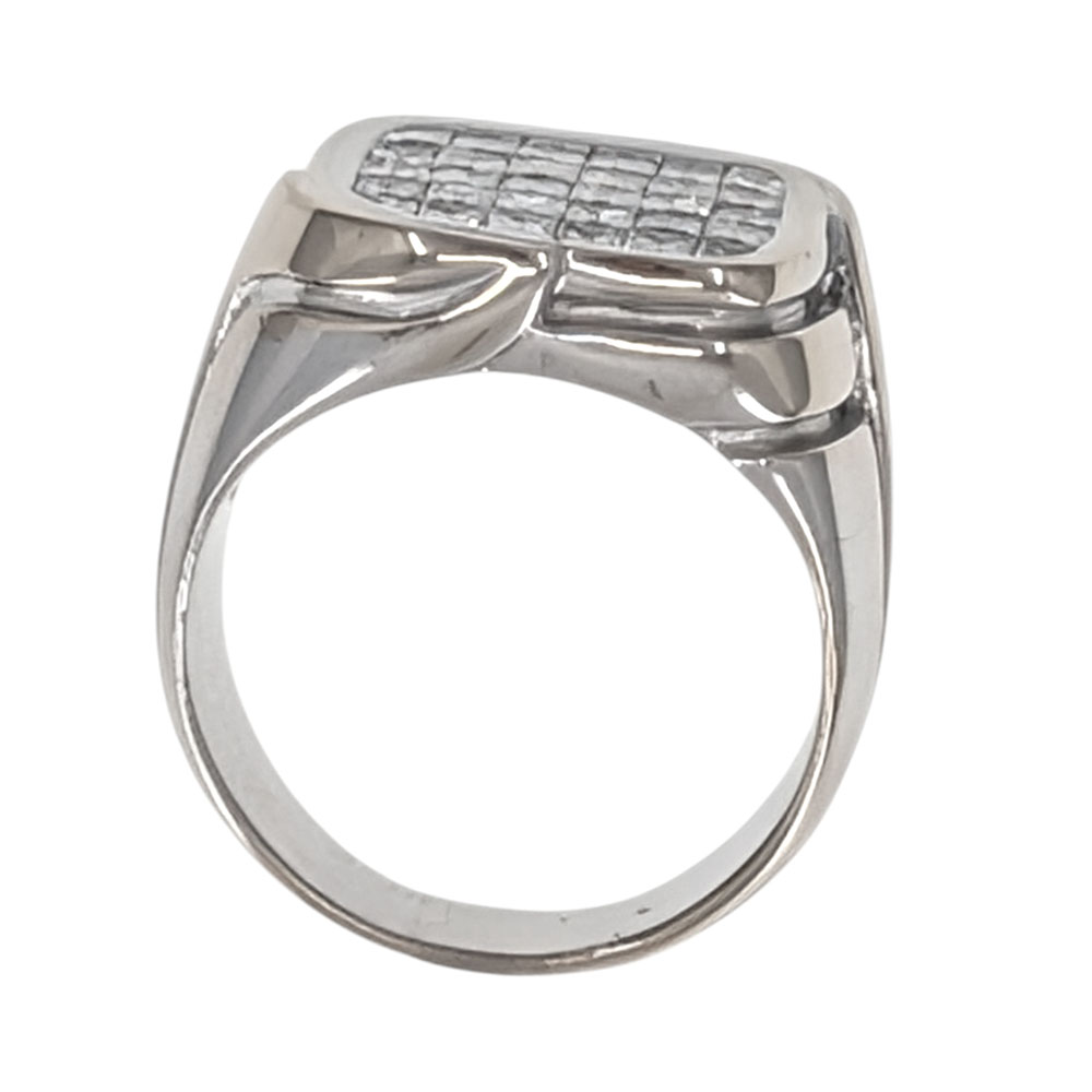 18KW Gents Invisible Set Diamond Ring