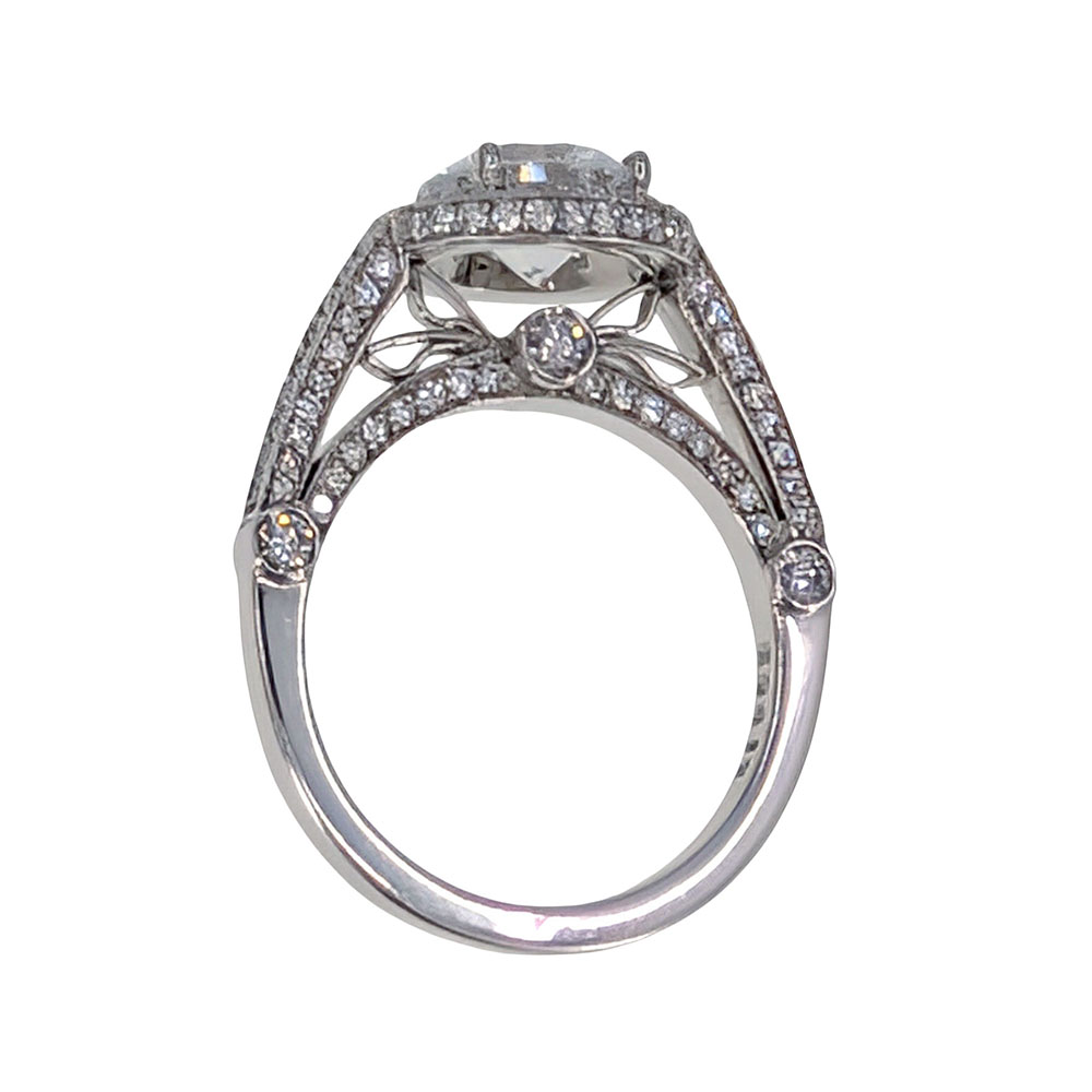 Stardust 18KW Halo Engagement Ring with CZ center