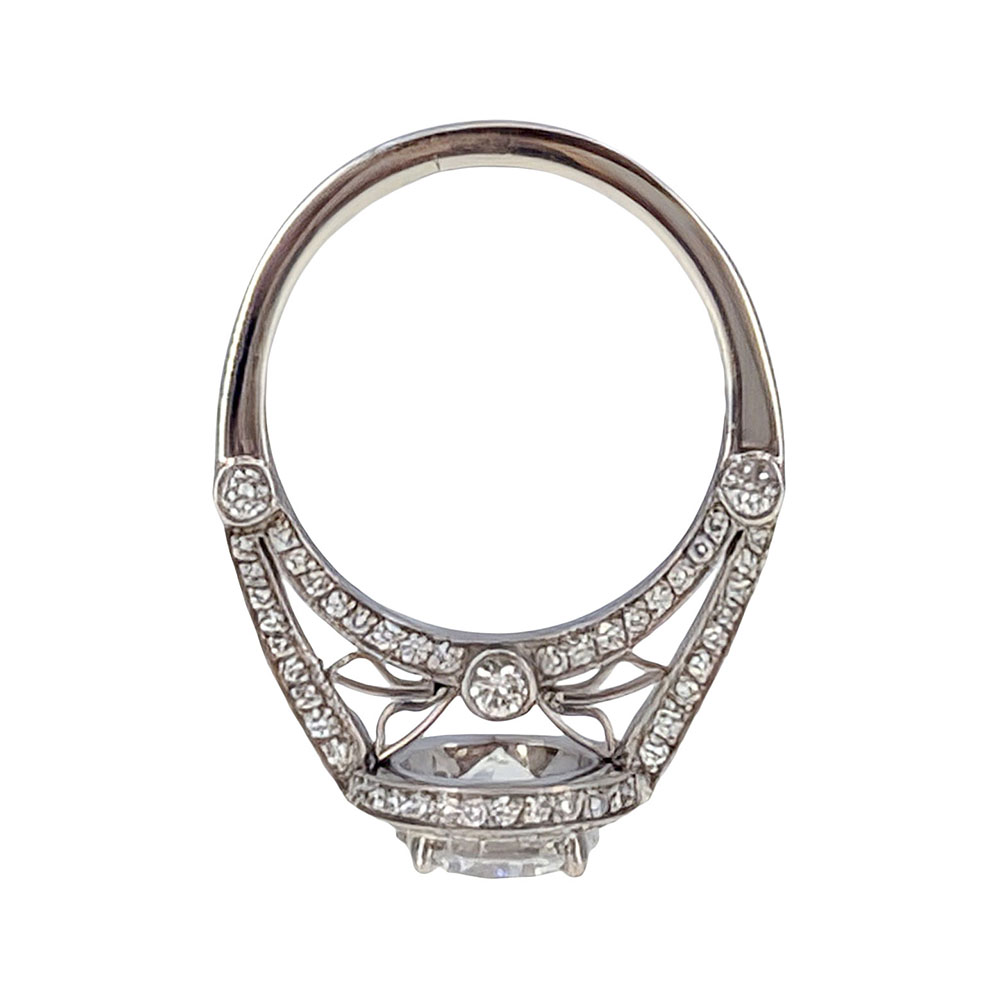 Stardust 18KW Halo Engagement Ring with CZ center