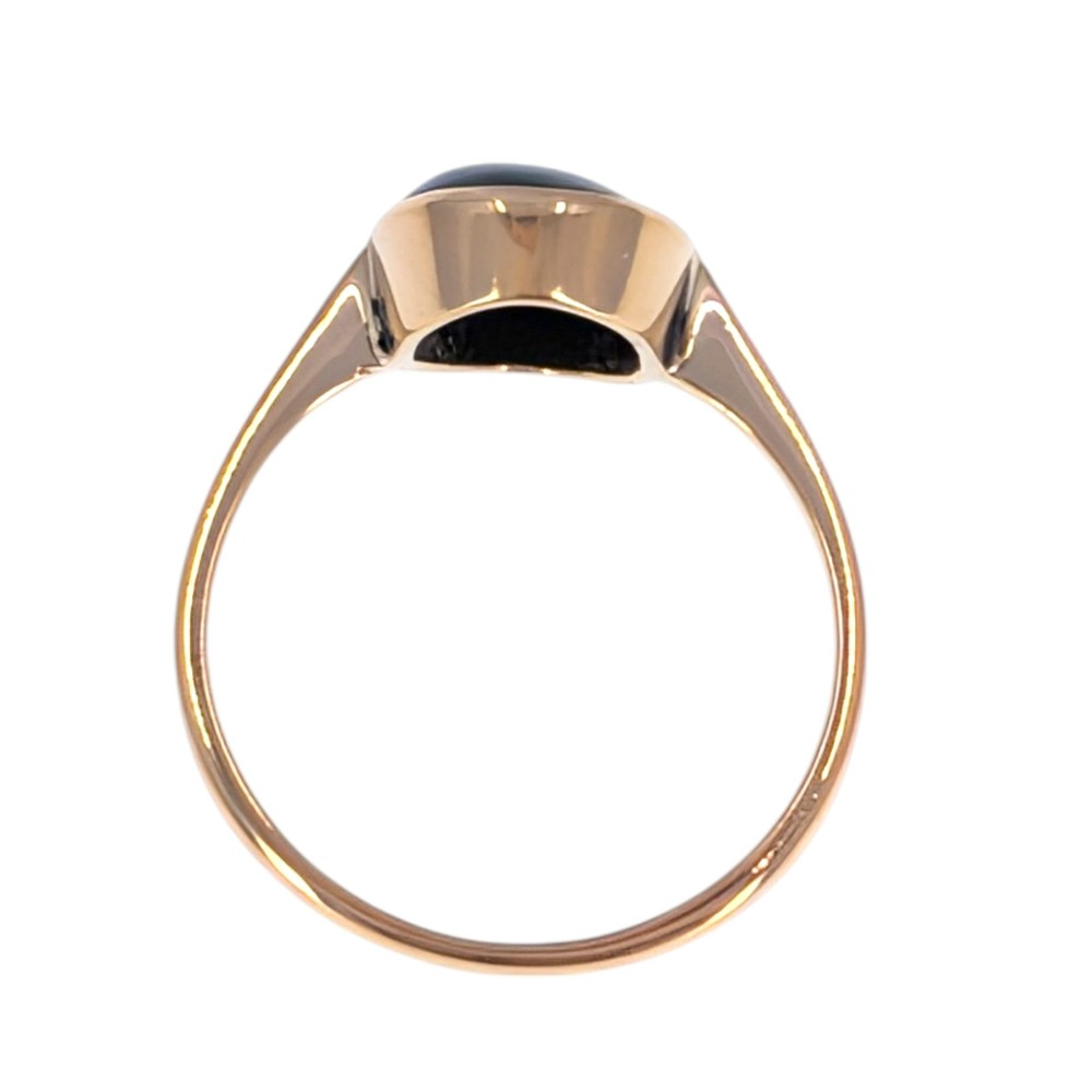 Bezel Set Oval Malachite Ring