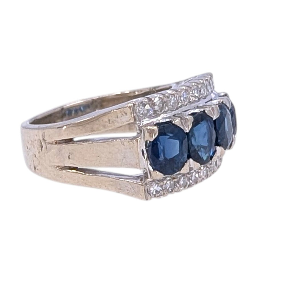 Four Sapphire & Diamond Ring