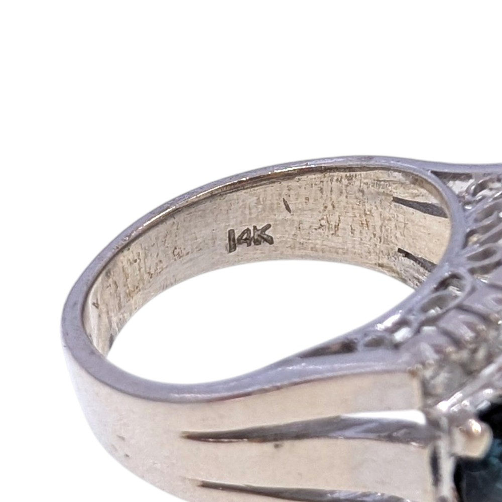 Four Sapphire & Diamond Ring