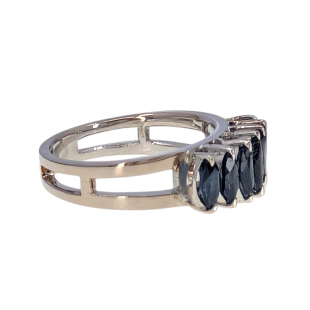 7 Marquise Sapphire White Gold Ring