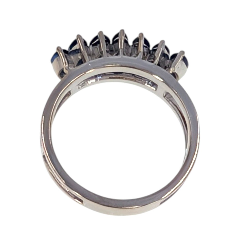 7 Marquise Sapphire White Gold Ring