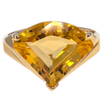 Fan Cut Citrine Ring