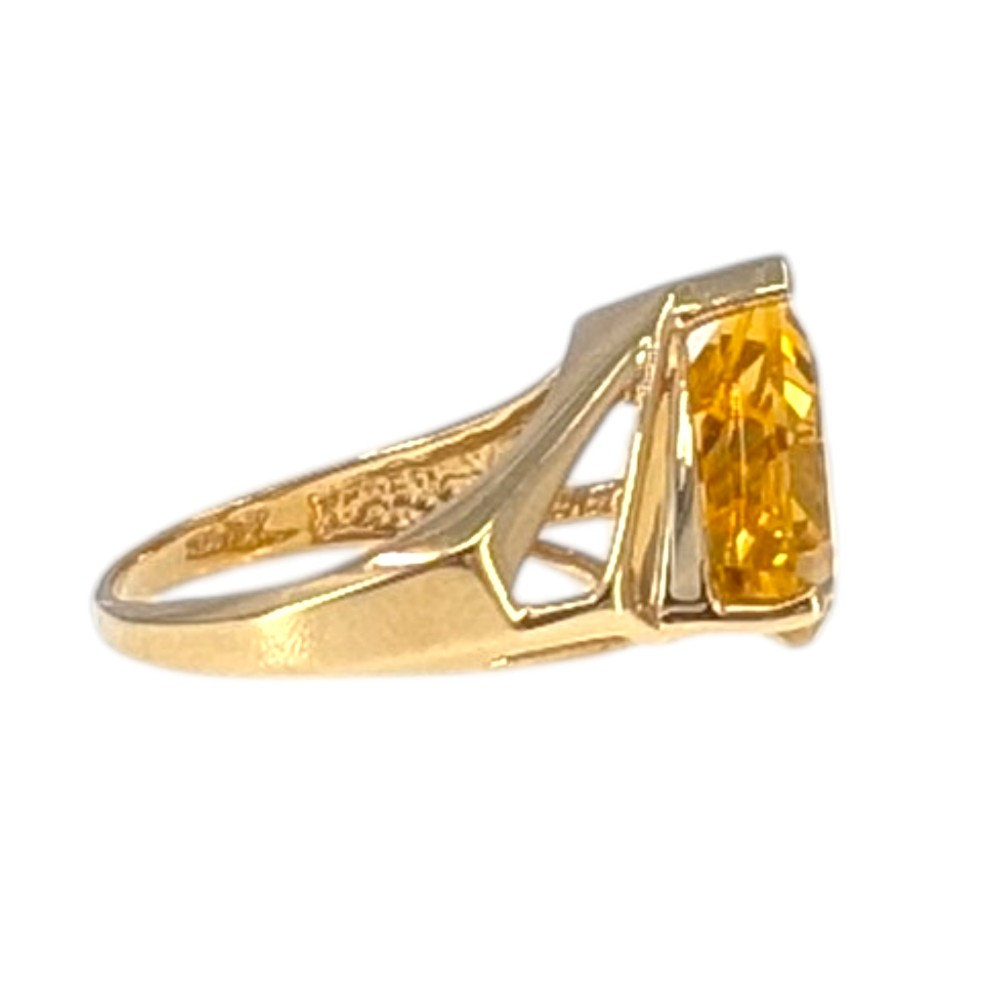 Fan Cut Citrine Ring