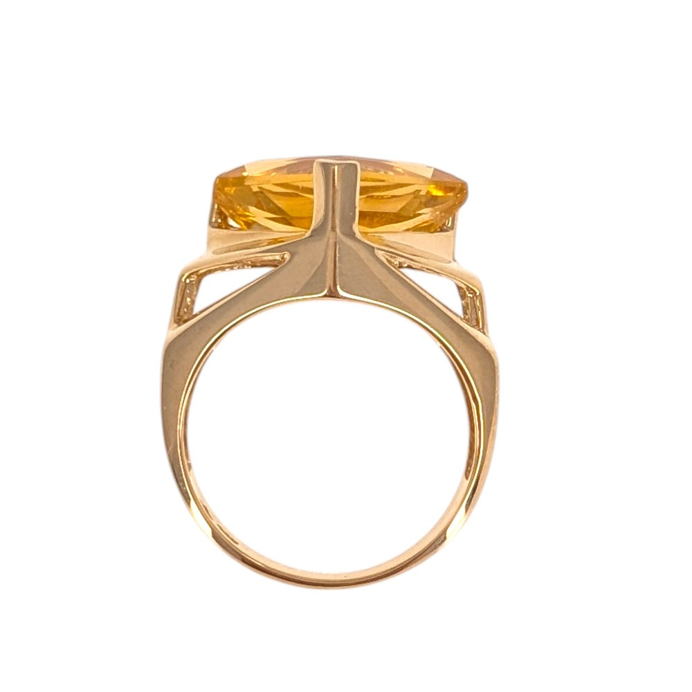 Fan Cut Citrine Ring