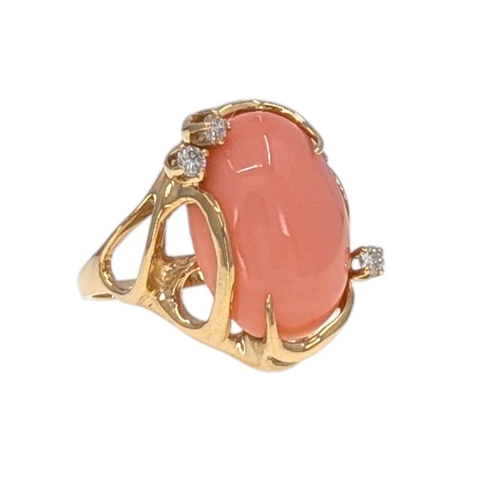 Angel Skin Coral Free Form Ring