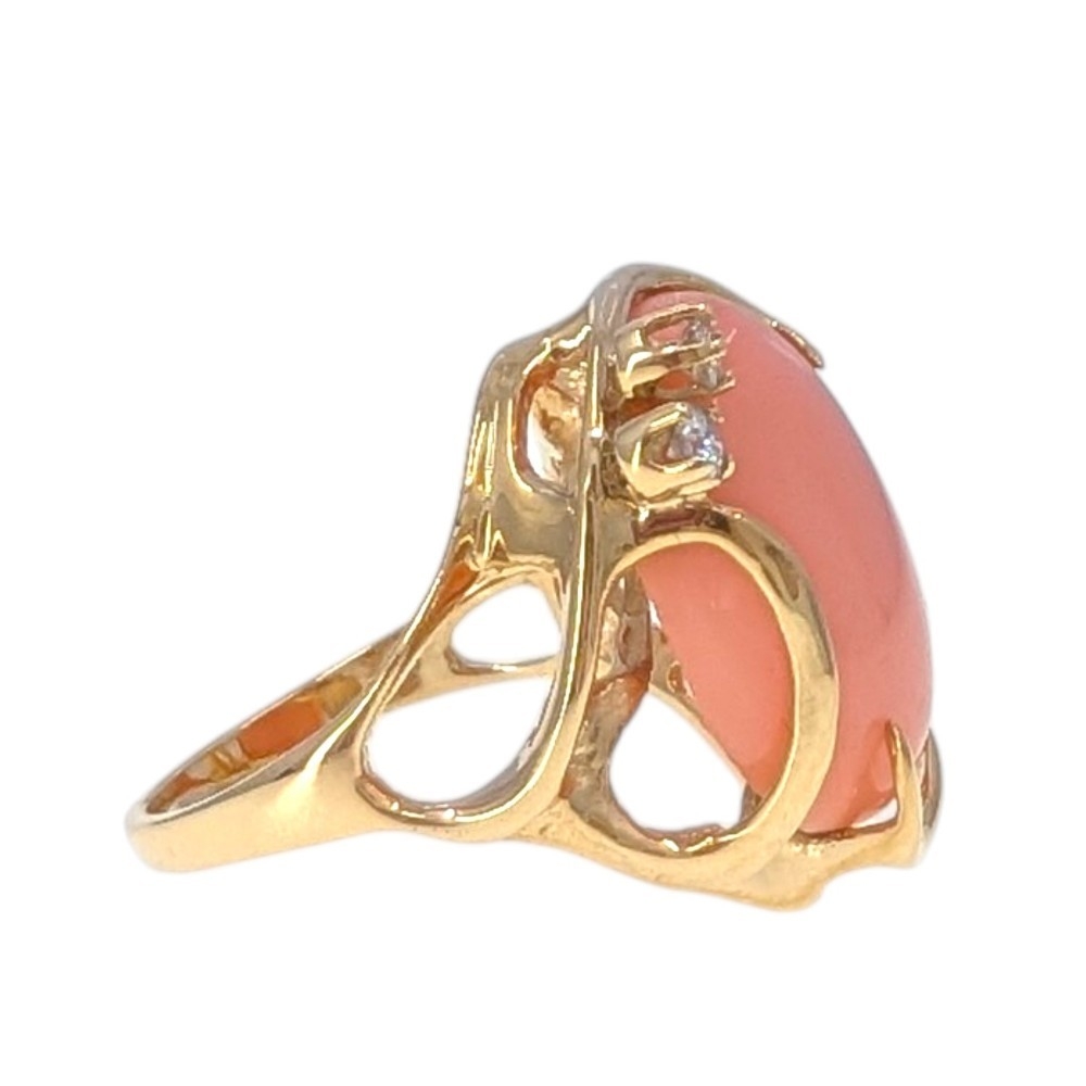 Angel Skin Coral Free Form Ring