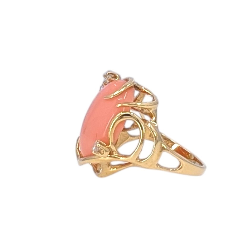 Angel Skin Coral Free Form Ring