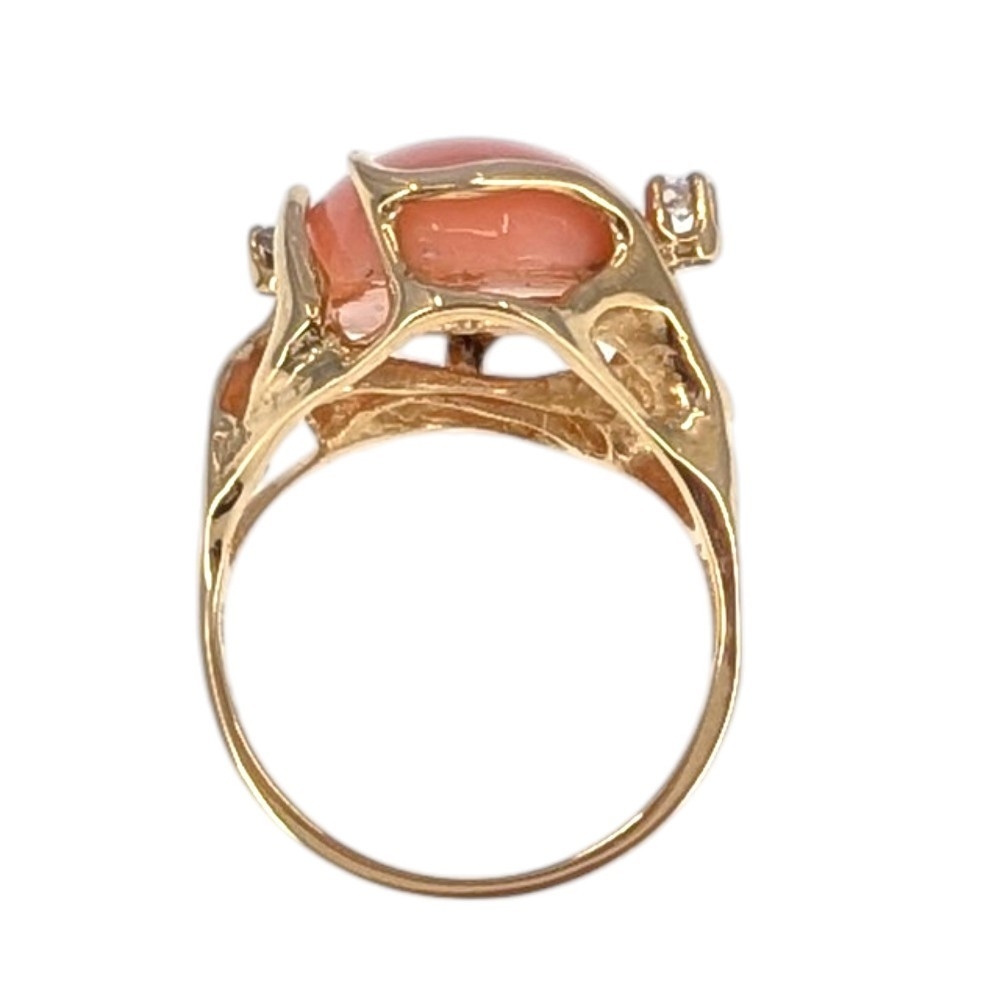 Angel Skin Coral Free Form Ring
