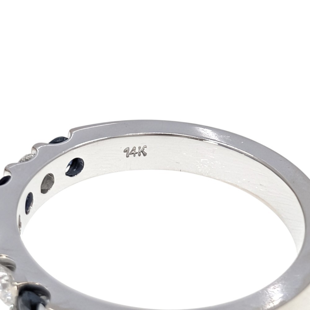Sapphire Diamond White Gold Band
