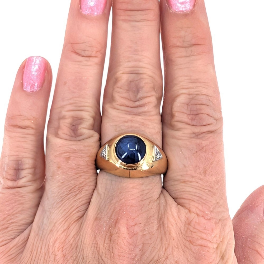 Natural Star Sapphire 14K Gold Ring